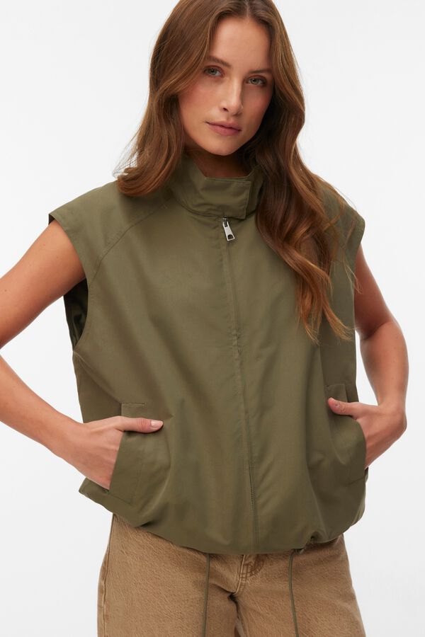 Vero Moda Colete curto ajust&aacute;vel Verde