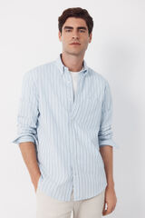 Cortefiel Camisa popel&iacute;n rayas Azul