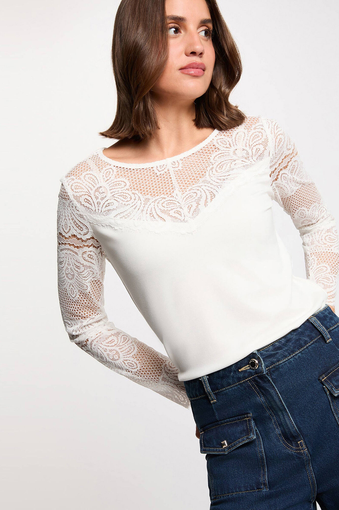 Morgan Lace long sleeve T-shirt