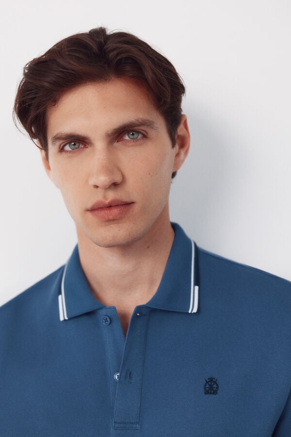 Cortefiel Polo con tips Azul