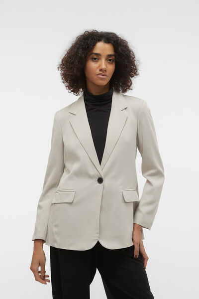 Cortefiel Women's oversize long-sleeved blazer Grey