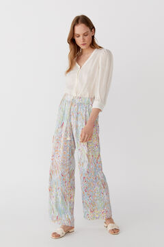 Cortefiel Printed trousers Natural