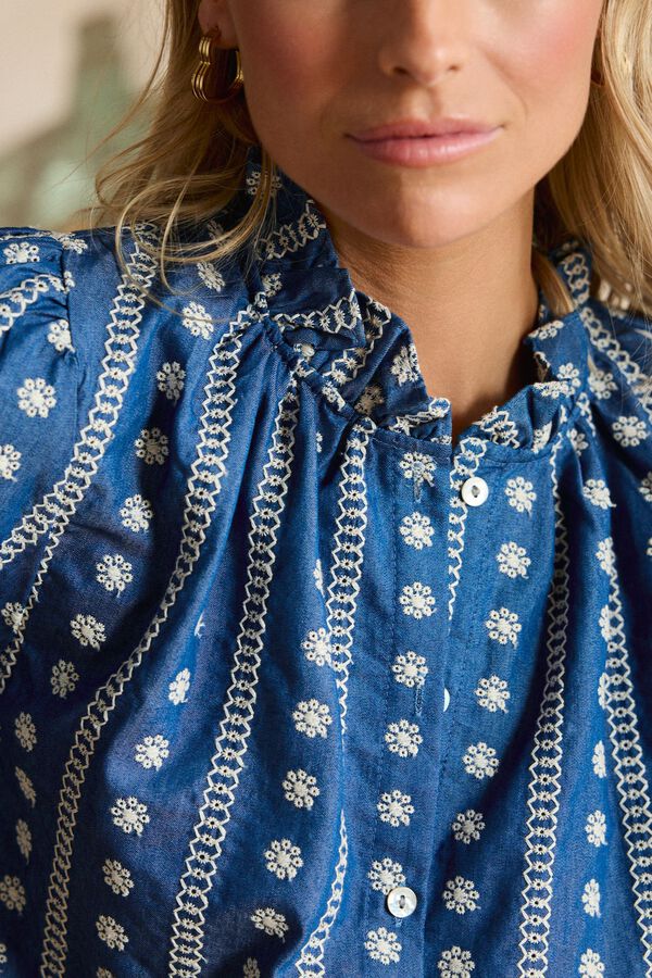 Pol&iacute;n Et Moi Camisa bordados Anna Azul