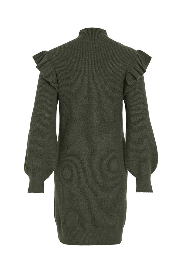 Cortefiel Jersey-knit dress with long sleeves Green