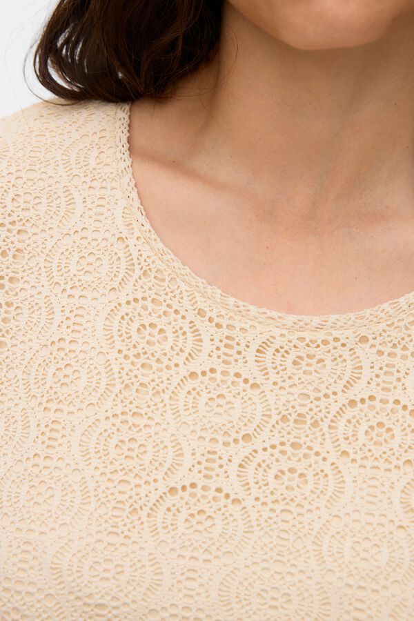 Vero Moda Curve Top com detalhes vazados tamanho grande Tostado