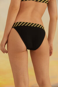Cortefiel Black lurex elastic bikini bottoms Black