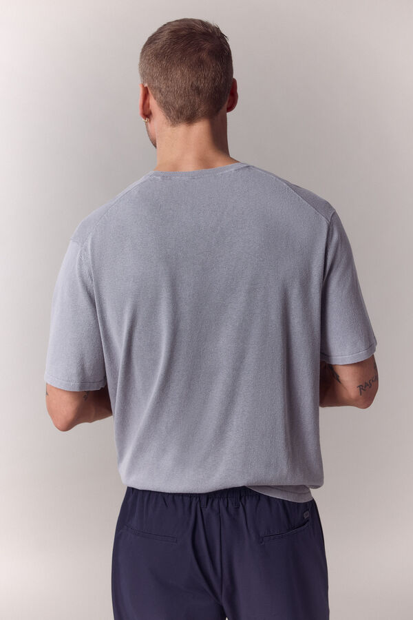 OOTO Camisola de malha de manga curta Cinzento