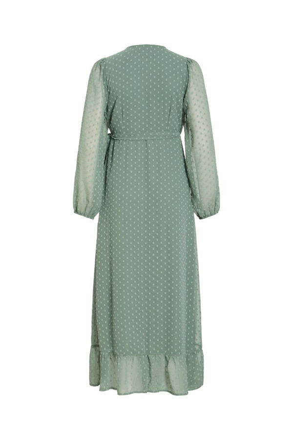 Vila Plumetis midi long dress Kaki