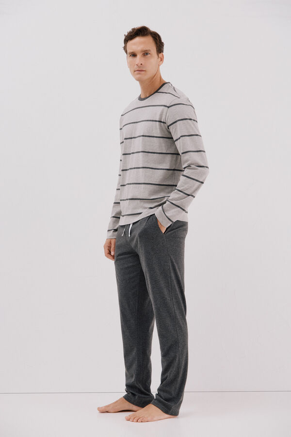Cortefiel Jersey-knit pyjama set Grey
