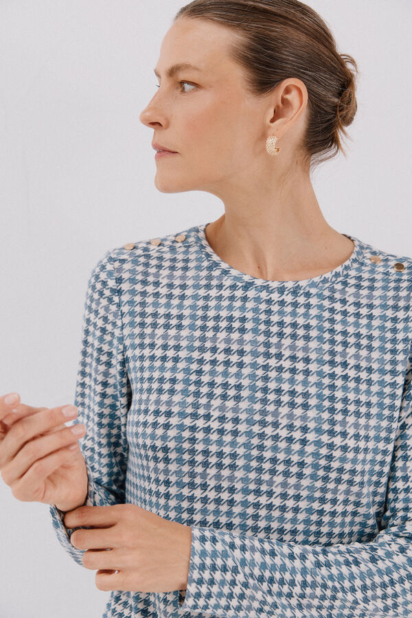 Cortefiel buttons box shirt Printed blue