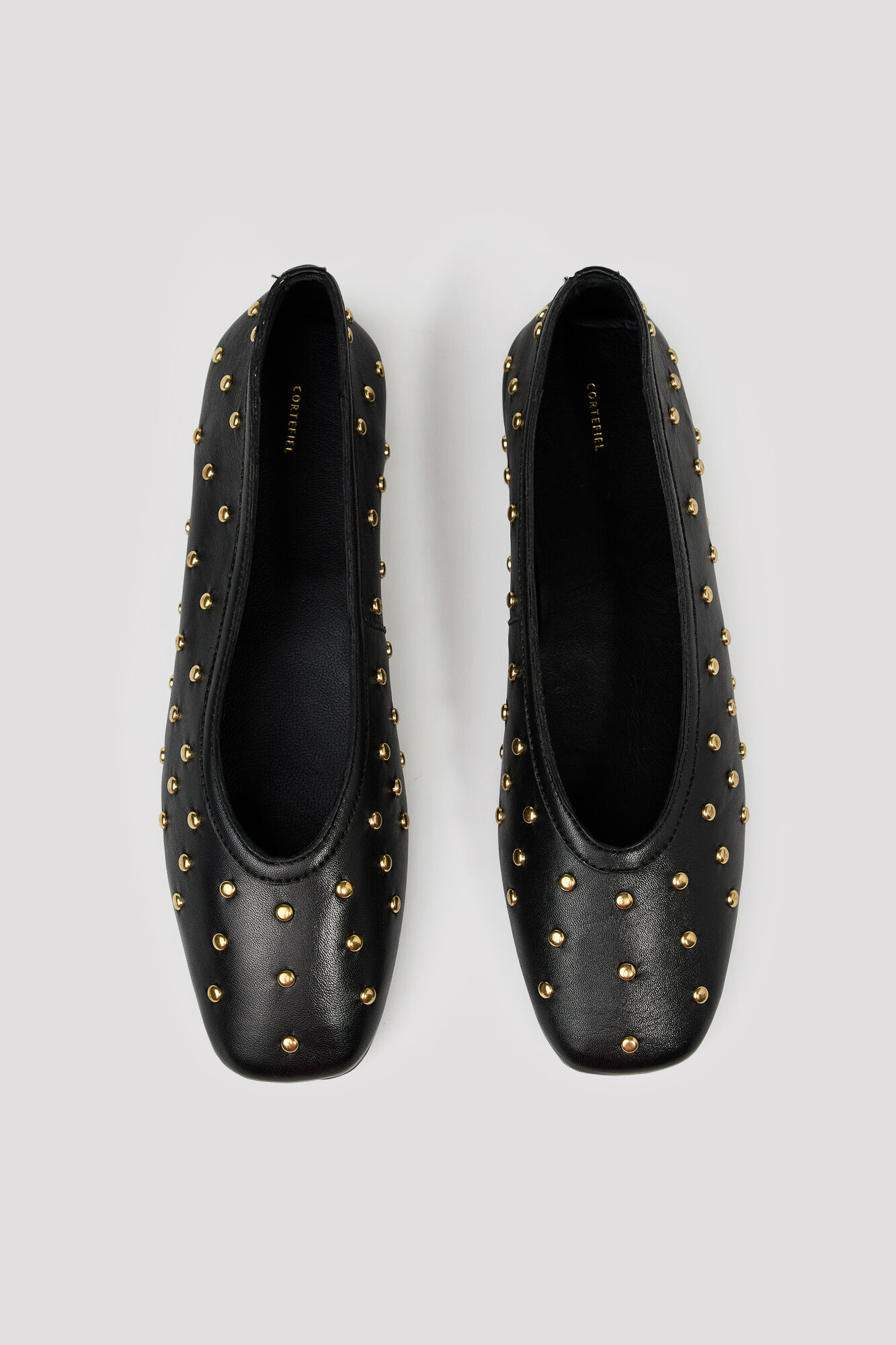 Cortefiel Leather studded ballet flats