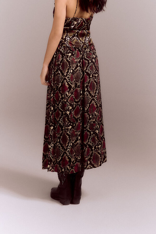 Cortefiel Long printed skirt Multicolour