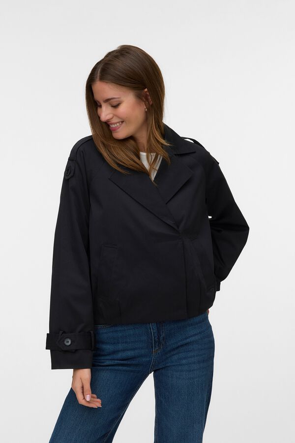 Vero Moda Trench curto com aba Preto