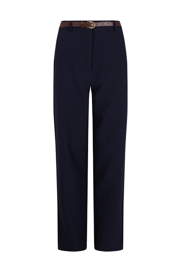 Cortefiel Women's tailored trousers with belt Navy