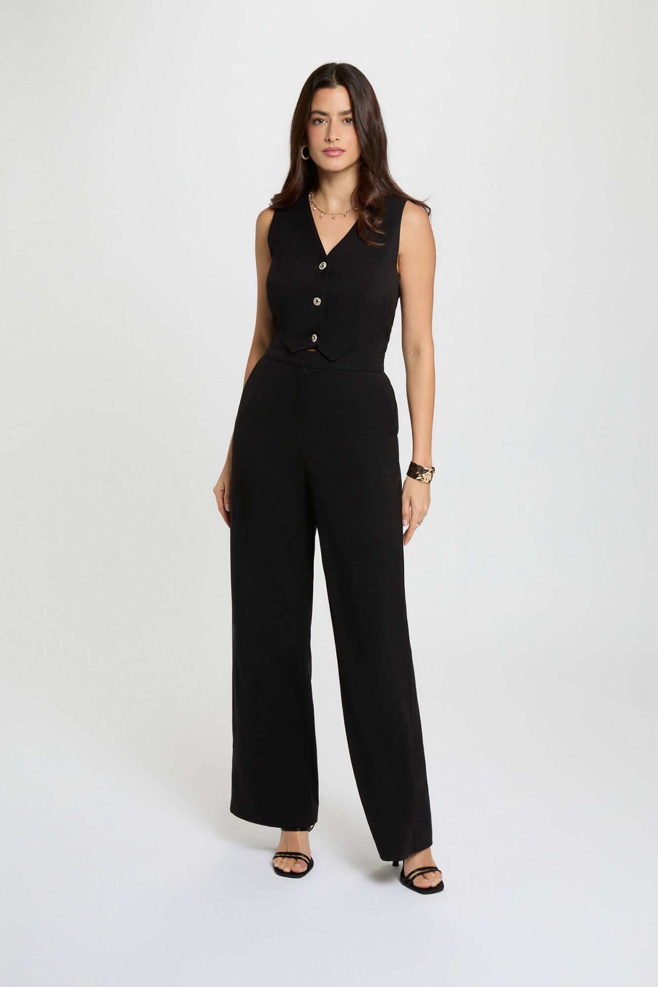 Morgan V-neck long jumpsuit