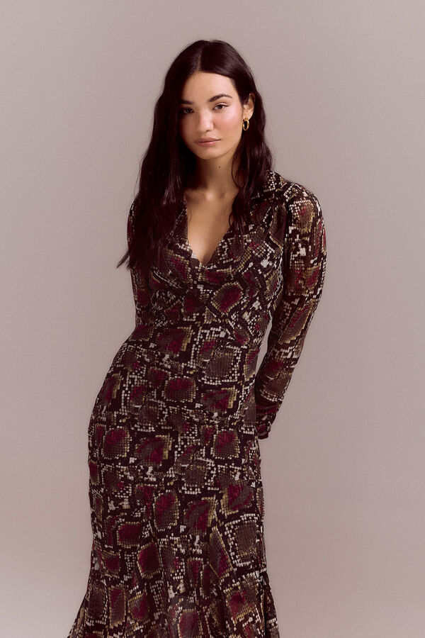 Cortefiel Snake print dress Multicolour