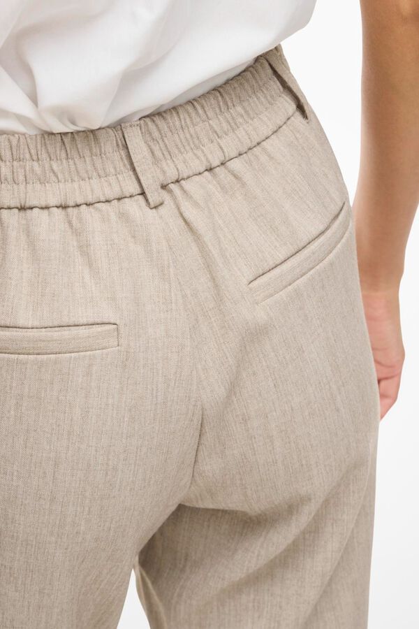 Vila Cal&ccedil;a de vestir comprida tornozelo em viscose Tostado