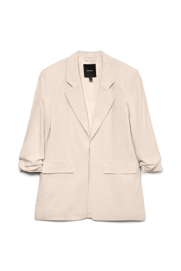 Vero Moda Blazer de linho manga 3/4 Tostado