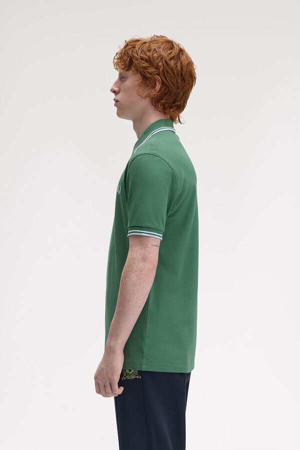 Fred Perry Polo piqué masculina de manga curta Verde