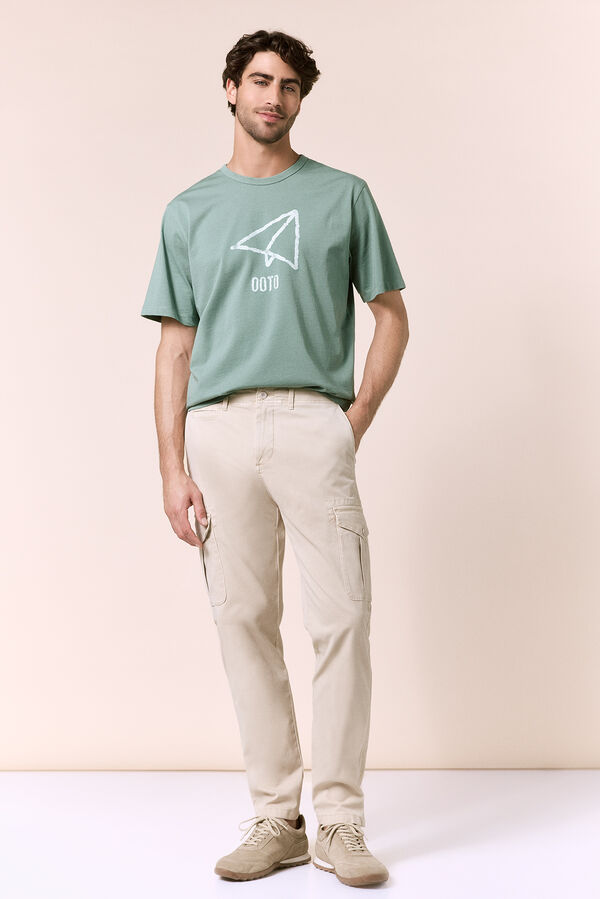 OOTO Slim fit cargo trousers Beige