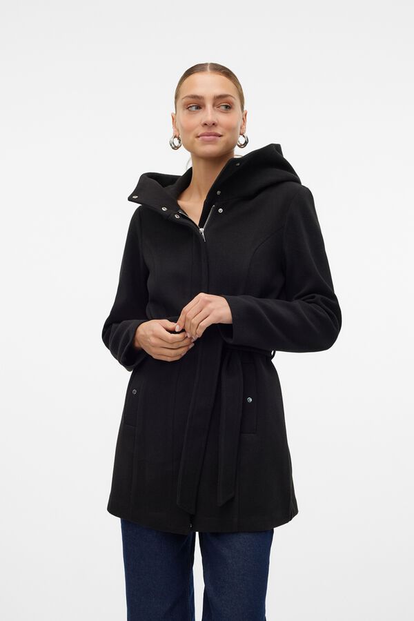 Vero Moda Sobretudo de fazenda Preto