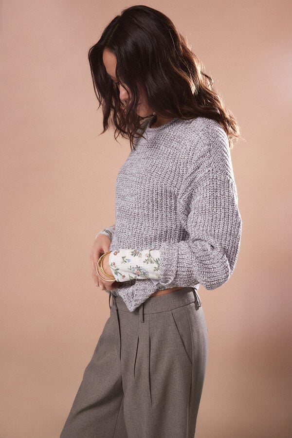 Cortefiel Jersey punto perlado Cinzento