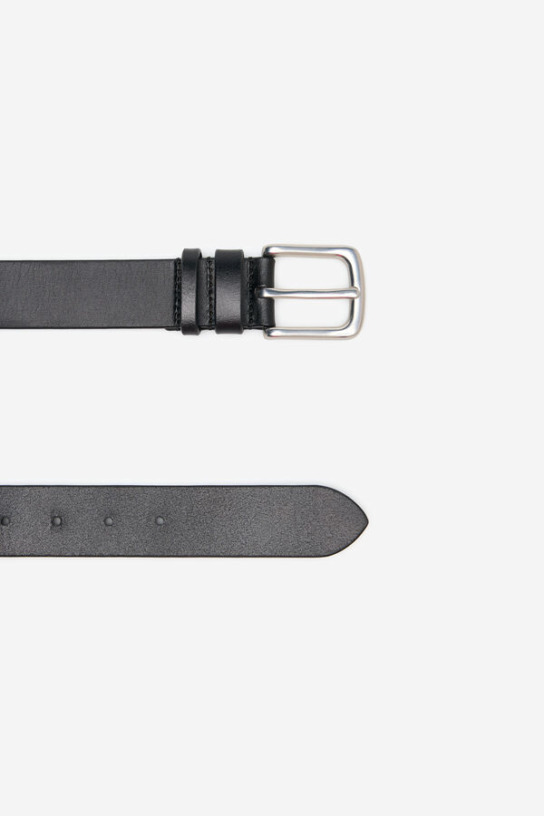 Cortefiel Leather sport belt Black