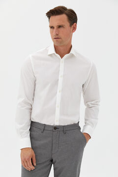Cortefiel Plain slim fit superstretch shirt White