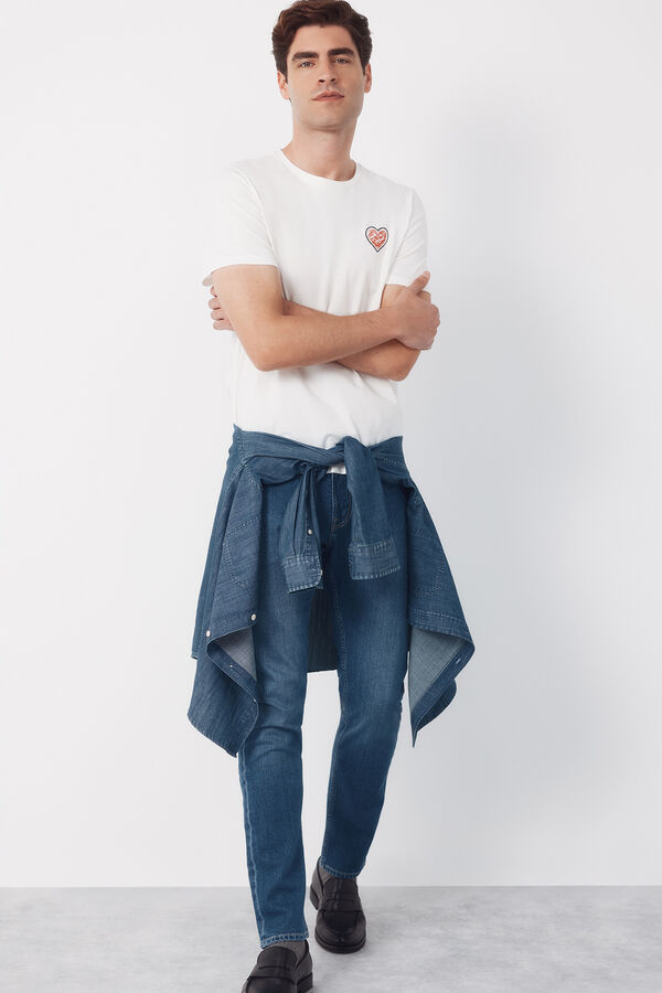 Cortefiel Little hearts t-shirt White