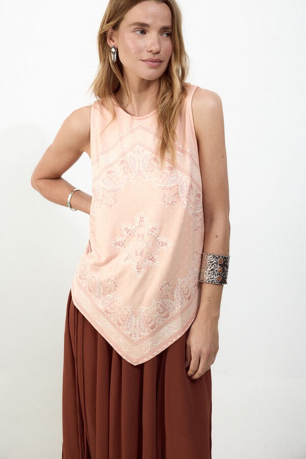 Slowlove Top tirantes detalle blonda Amarillo