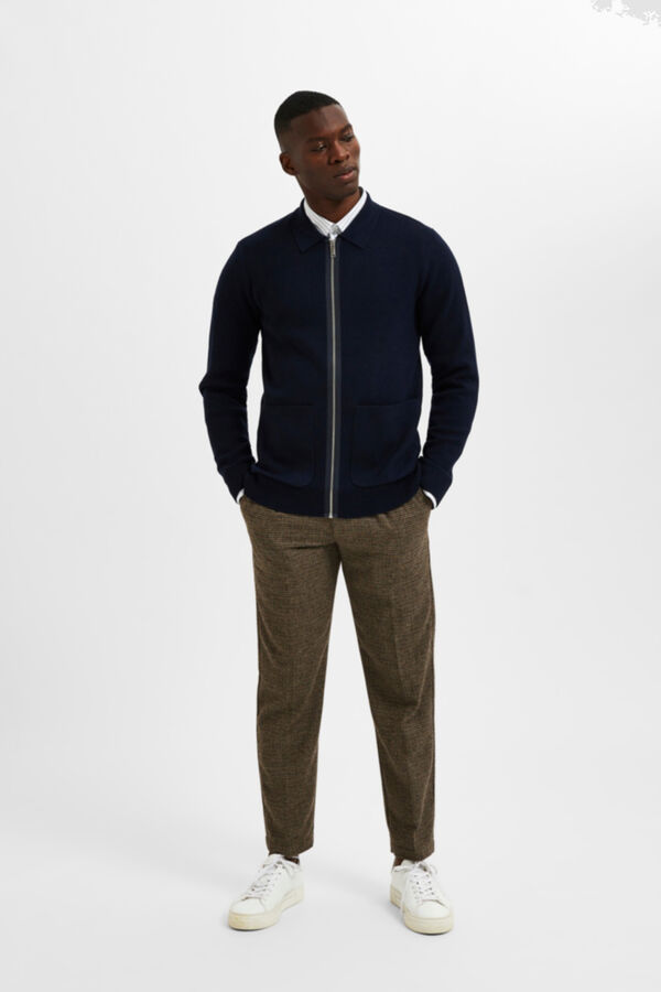 Selected Zipped cardigan Grey