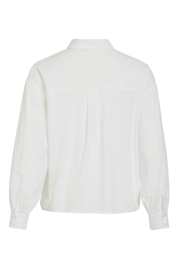 Vila Camisa de viscose e algodão com renda Branco