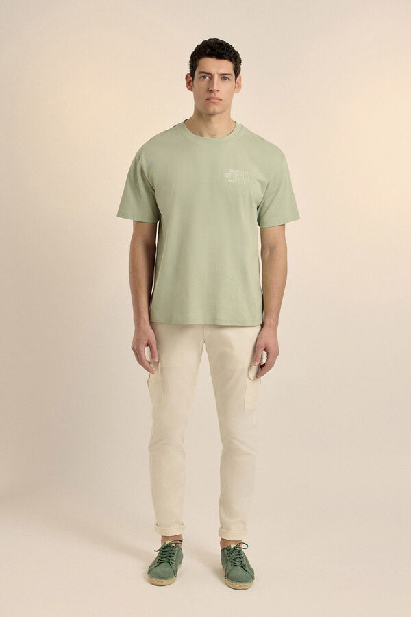 Valecuatro Camiseta com texto grande Verde