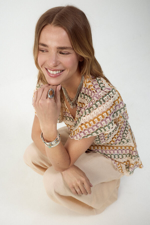 Slowlove Top estructura multicolor Naranja