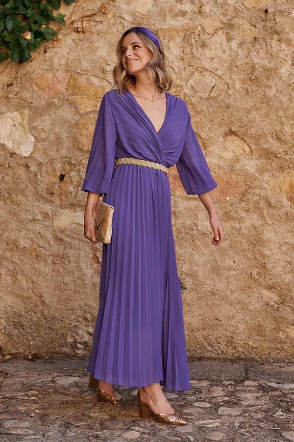 Cortefiel Nashira purple midi dress Purple
