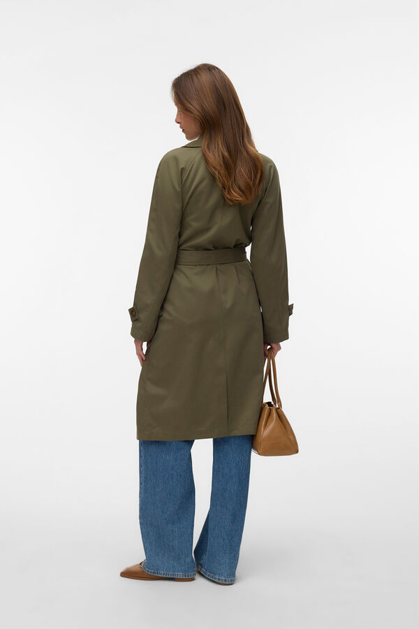 Vero Moda Gabardina midi de manga compridas Verde