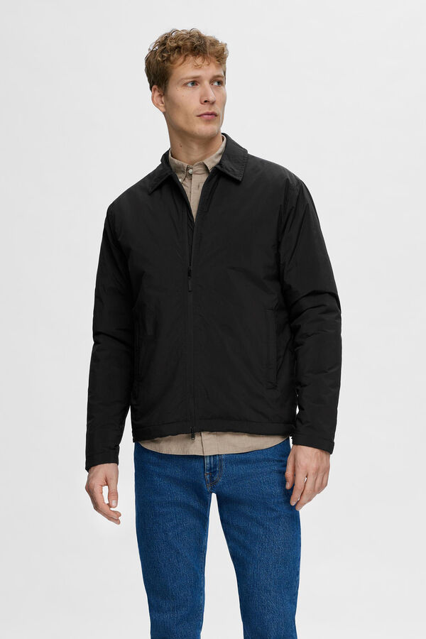 Cortefiel Lightweight water-repellent jacket Black