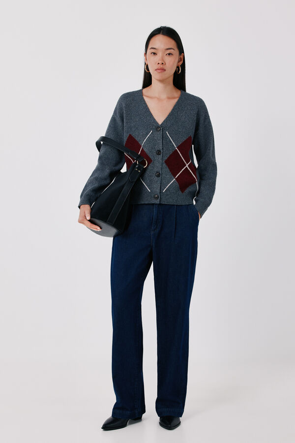 Cortefiel Positional argyle cardigan Brown