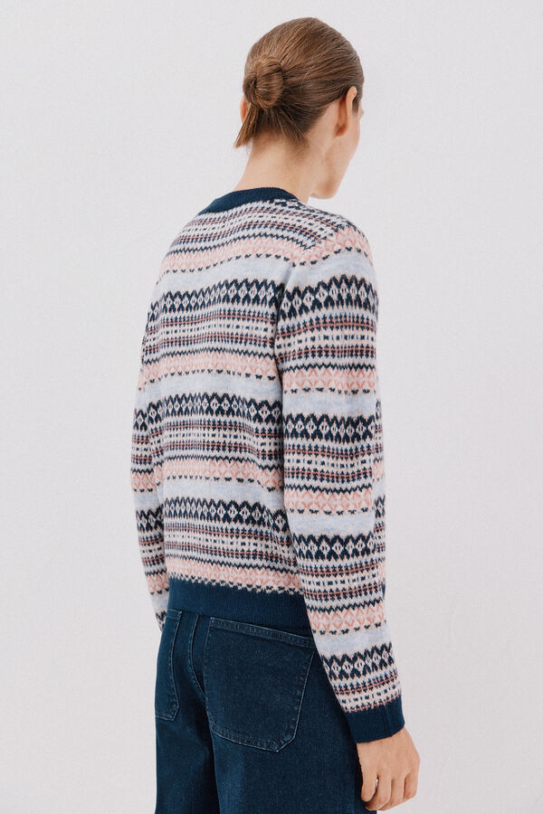 Cortefiel Greek jersey-knit sweater Navy