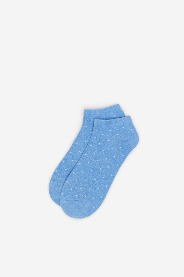 Cortefiel Calcetines cortos estampado topos Azul