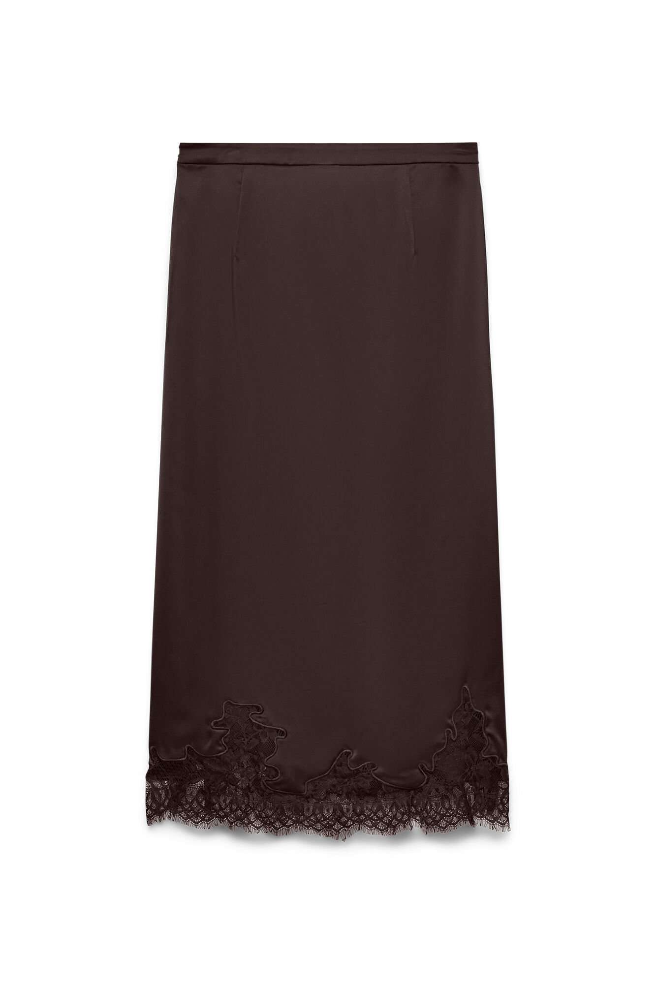 Vero Moda Saia midi acetinada com renda