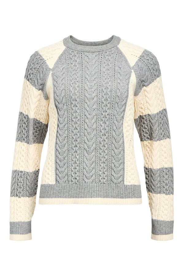 Object Camisola de malha bicolor com cabo Cinzento