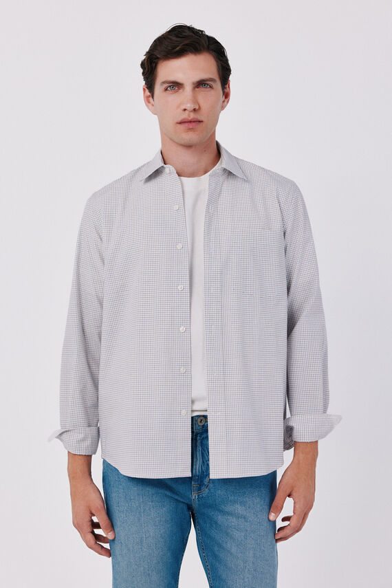 Camisa cuadros popelín algodón