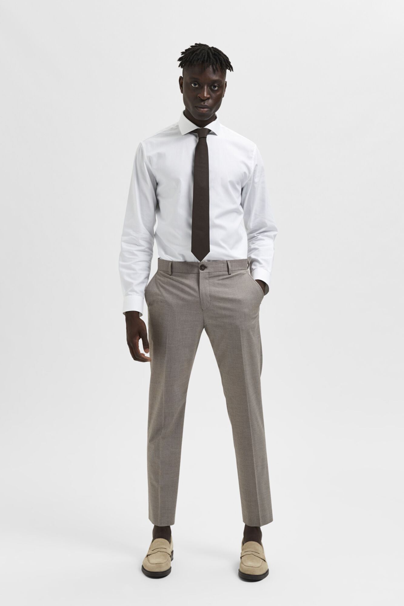 Regular Fit Pure Wool Textured Suit Trousers | M&S SARTORIAL | M&S