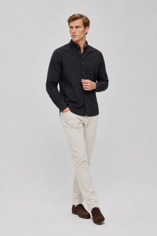 Selected Camisa aos quadrados Regular Fit Preto