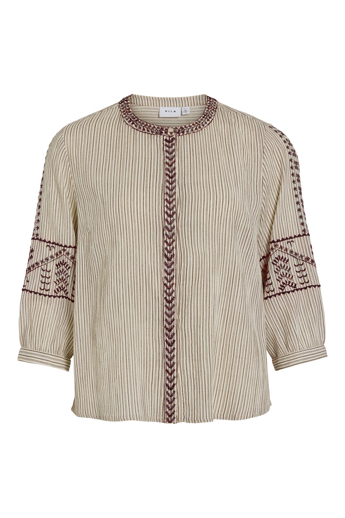 Vila Blusa bordada de riscas