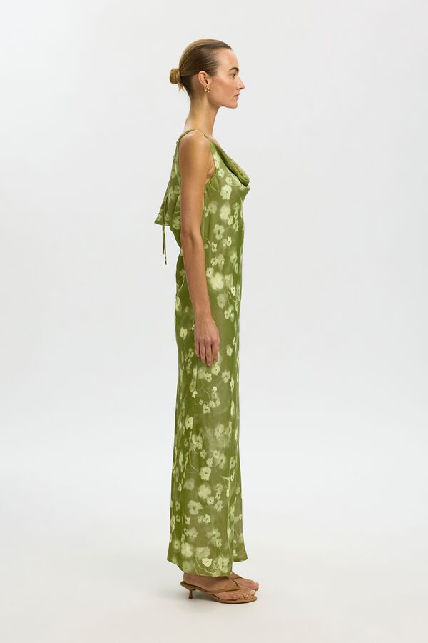 Selected Vestido comprido de al&ccedil;as finas Verde