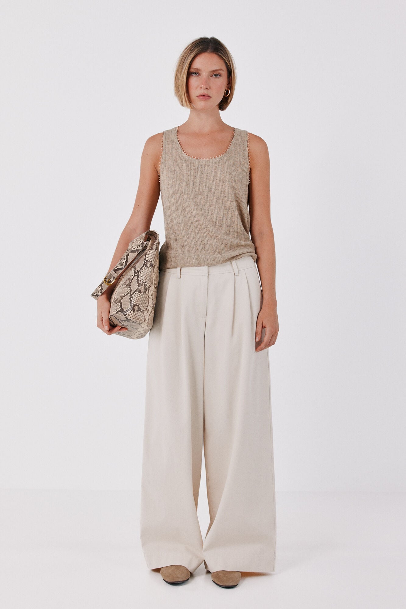 Cortefiel Snake effect pouch bag