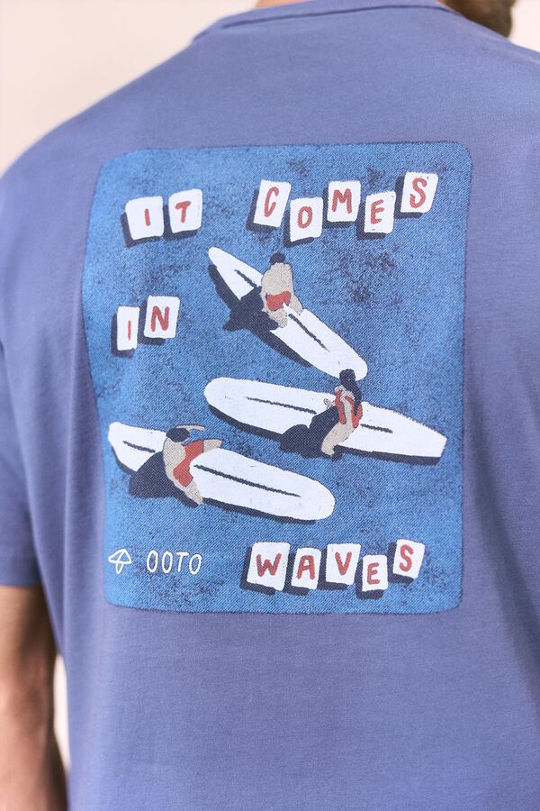 OOTO Camiseta gr&aacute;fica lavada Azul marino