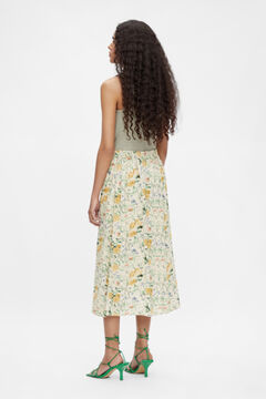 Cortefiel Long floral skirt Gray